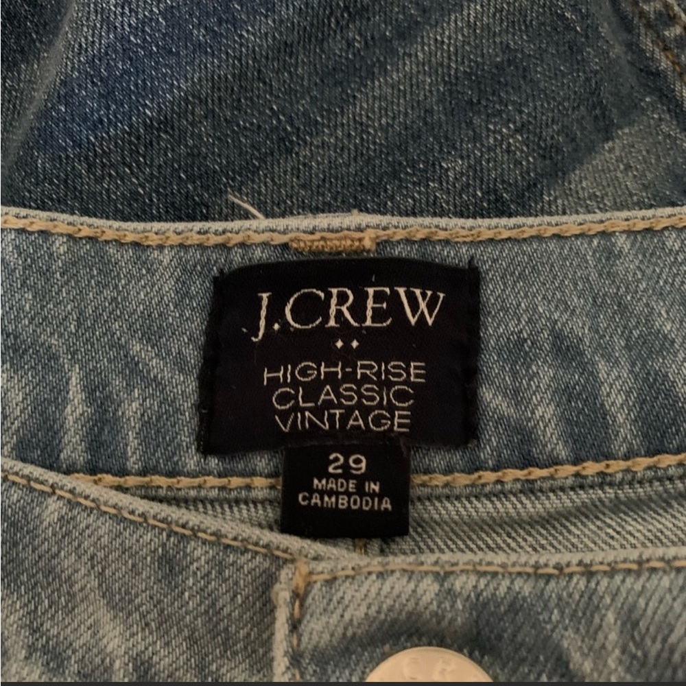 J crew light washed jeans.